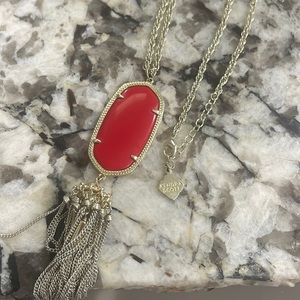Long Red and Gold Kendra Scott Necklace